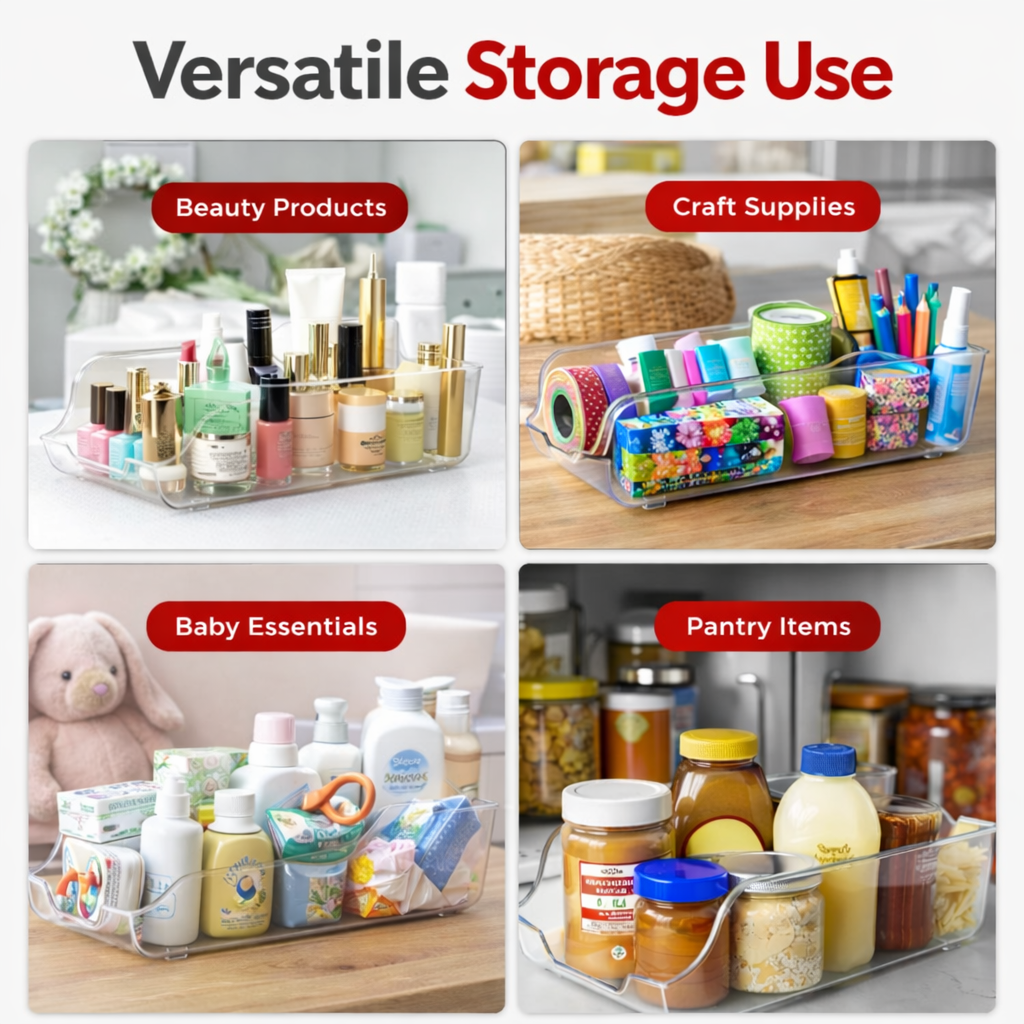 Frolunora® Refrigerator Can Organizer – 14" Deep Clear Soda & Food Can Storage for Fridge & Pantry (Set of 2)