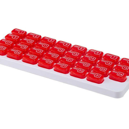 Frolunora® Monthly Pill Organizer with Lid Travel Case for Vitamins & Medications