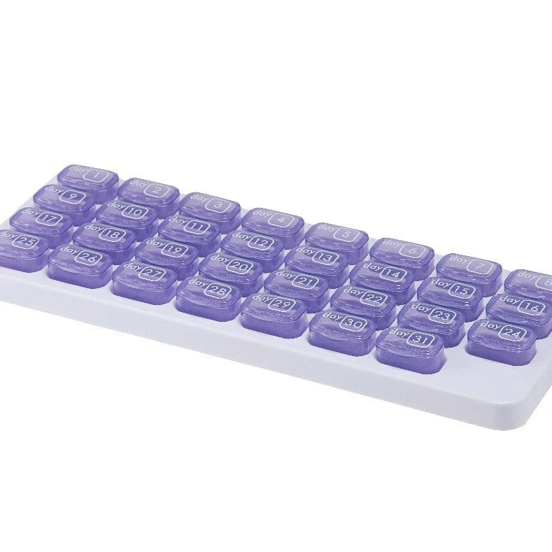 Frolunora® Monthly Pill Organizer with Lid Travel Case for Vitamins & Medications