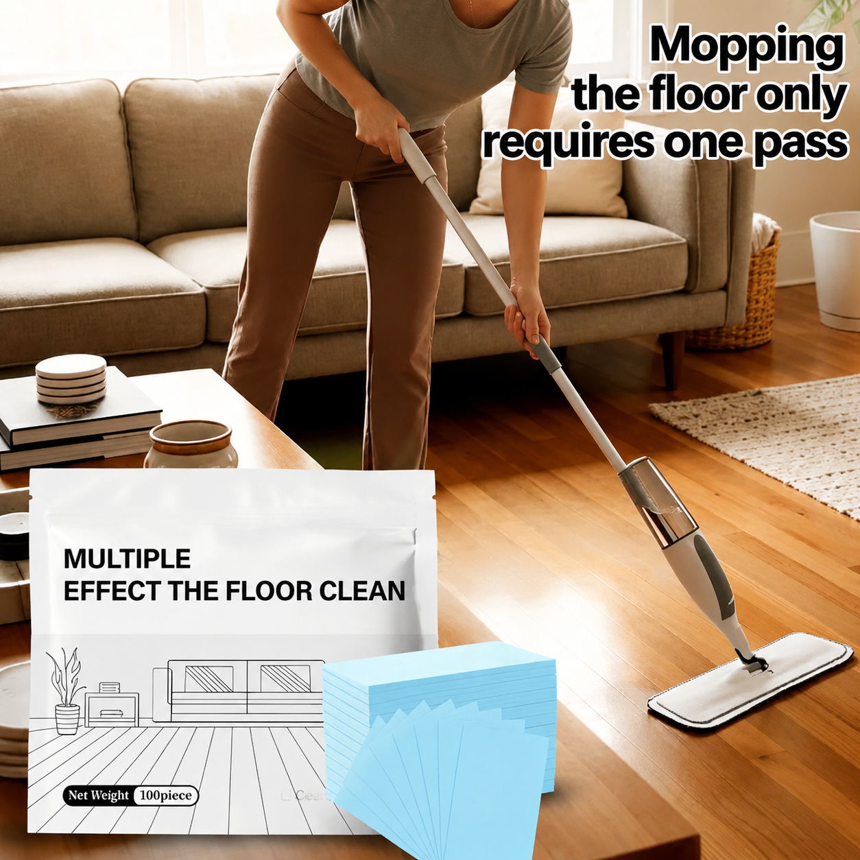 Frolunora® 100 Piece Floor Cleaning Tablets Multi - Surface Cleaner for Hardwood Laminate Tile & RV Walls Antibacterial Deodorization Maintenance
