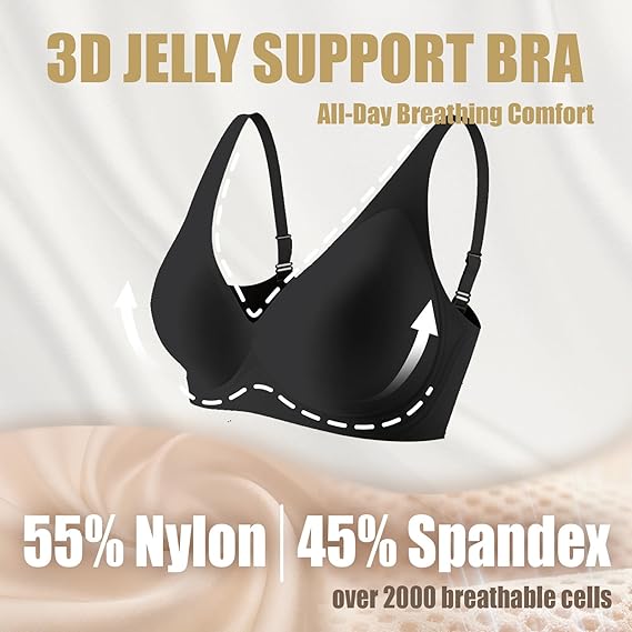 Frolunora® Deep V Seamless Wireless Push Up Bras for Women