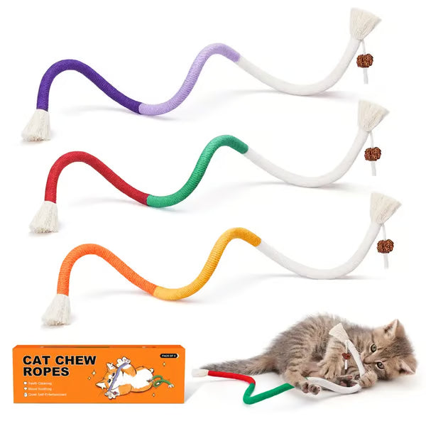 Frolunora® Cat Chew Rope Toys | Safe Teeth Cleaning & Calming Kitty Toys