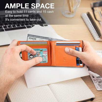 Frolunora®  Men's Slim Wallet with RFID Blocking
