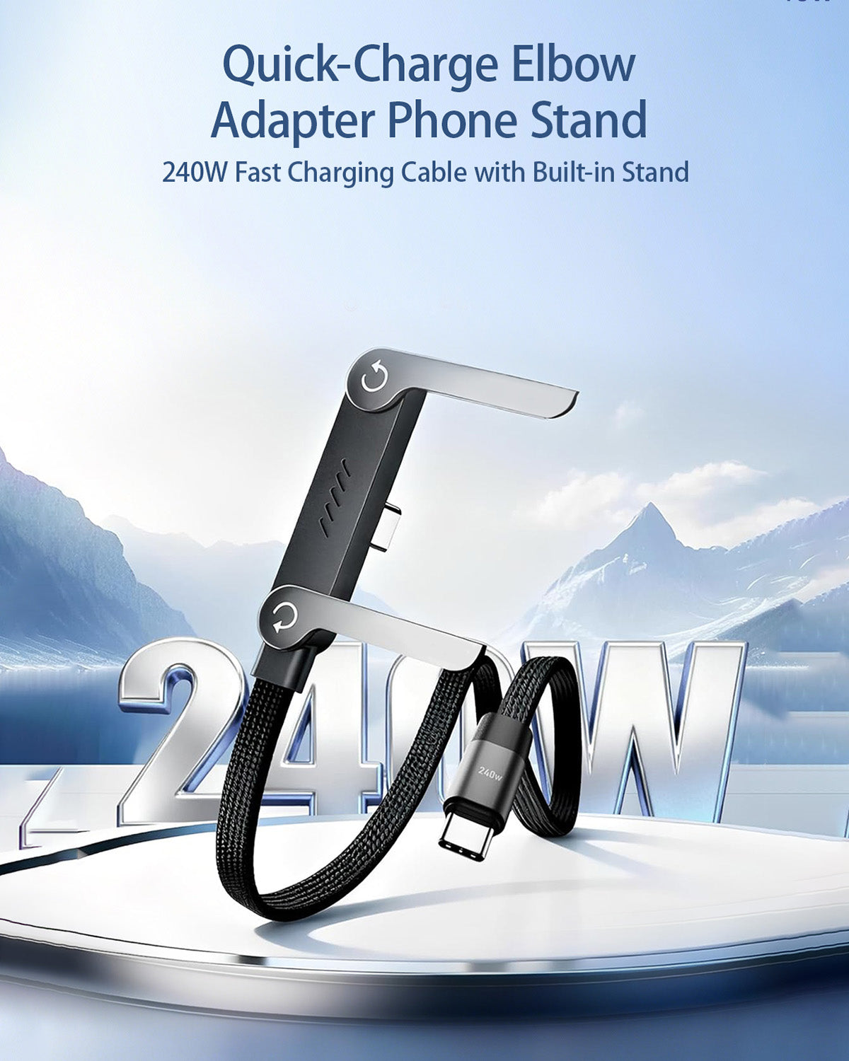 Frolunora® 2-in-1 Invisible Holder Charger Cable - 240W Super Fast Charging Cord with Built-In Phone Stand upsell