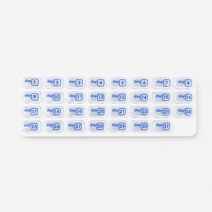 Frolunora® Monthly Pill Organizer with Lid Travel Case for Vitamins & Medications