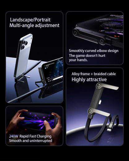 Frolunora® 2-in-1 Invisible Holder Charger Cable - 240W Super Fast Charging Cord with Built-In Phone Stand upsell