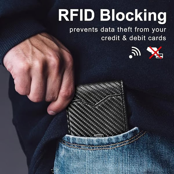 Frolunora®  Men's Slim Wallet with RFID Blocking