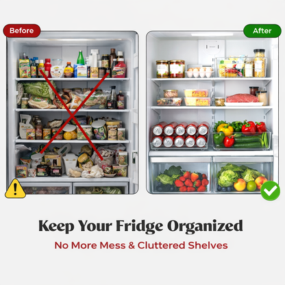 Frolunora® Refrigerator Can Organizer – 14" Deep Clear Soda & Food Can Storage for Fridge & Pantry (Set of 2)