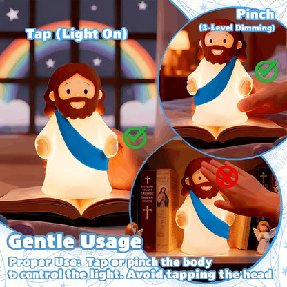 Frolunora® Glowing Jesus Tap Light Easter Ornament: Merge Playful Charm with His Care