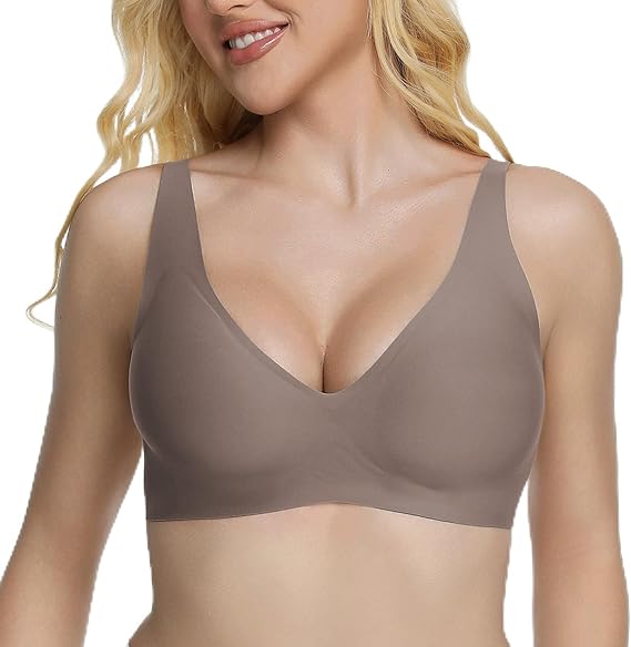 Frolunora® Deep V Seamless Wireless Push Up Bras for Women