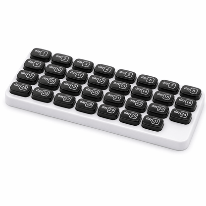 Frolunora® Monthly Pill Organizer with Lid Travel Case for Vitamins & Medications