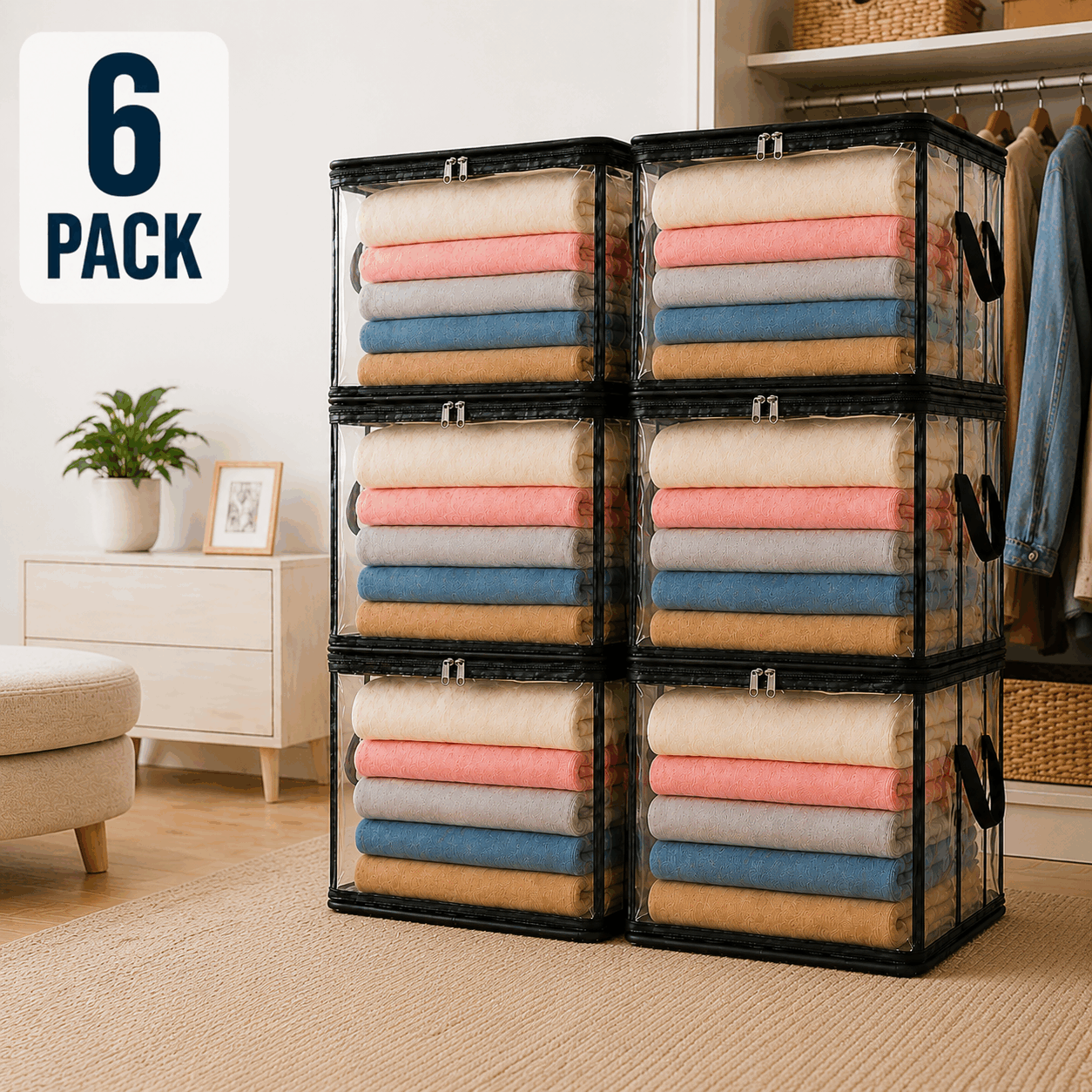 Frolunora® 📦Large Heavy-Duty Thick Plastic Clear Storage