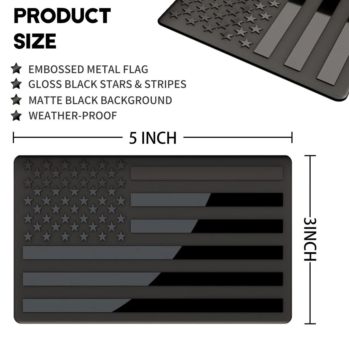 Frolunora® 3D American Flag Emblem Decal - Aluminum Alloy Material (Not Plastic) upsell