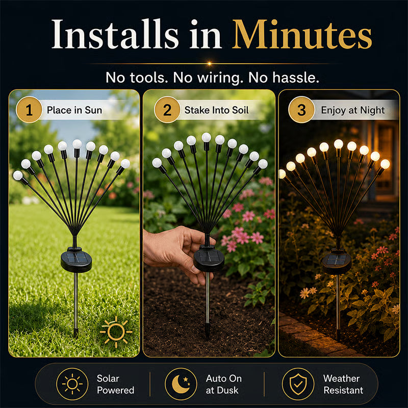 Frolunora® IP65 Waterproof Solar Powered Firefly Light (10 BULBS)