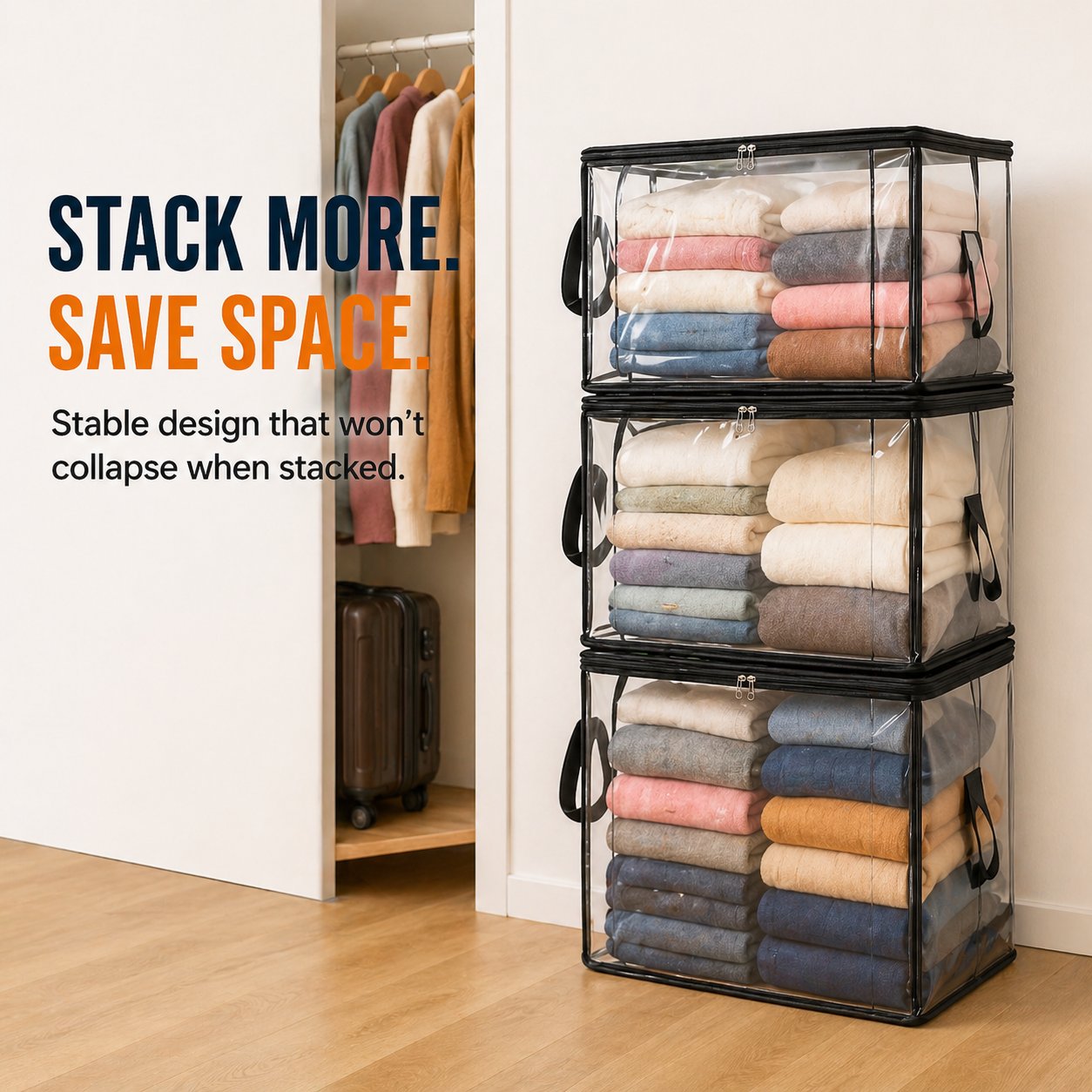Frolunora® 📦Large Heavy-Duty Thick Plastic Clear Storage