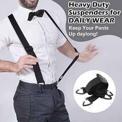 Frolunora® Men's X-Back Suspenders with Hook Clips