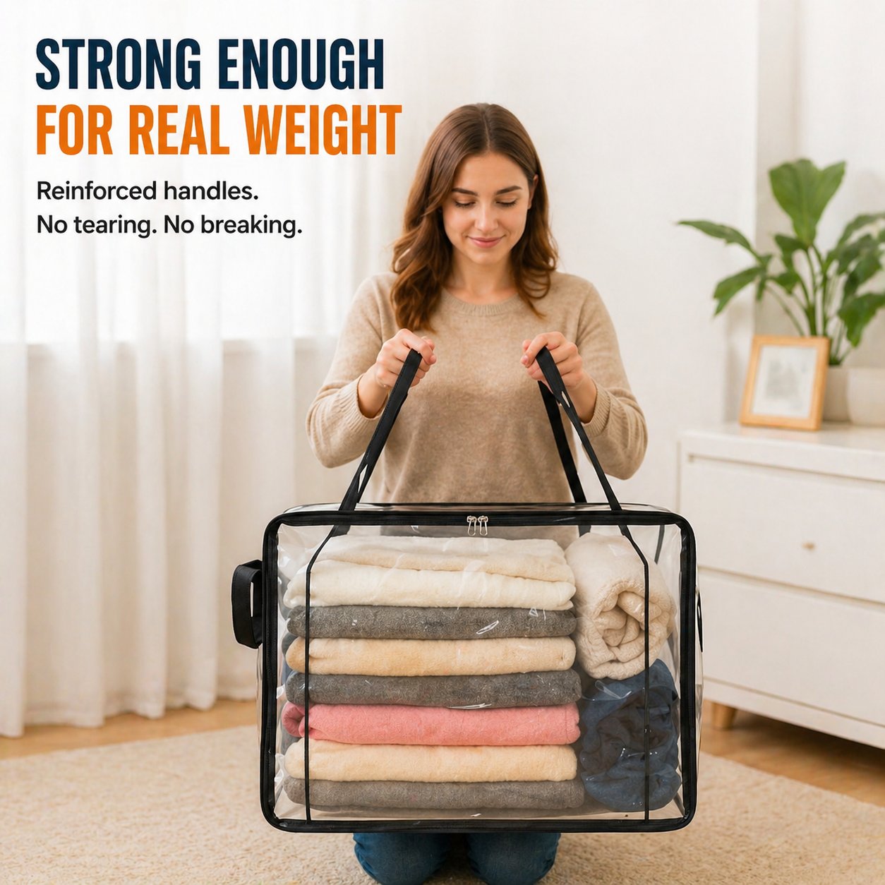 Frolunora® 📦Large Heavy-Duty Thick Plastic Clear Storage