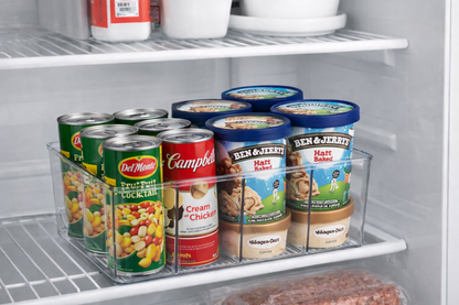 Frolunora® 4-Section Storage Bin with Removable Dividers – Perfect for Kitchen, Pantry, and Refrigerator Organization – BPA-Free, Durable, and Easy to Clean