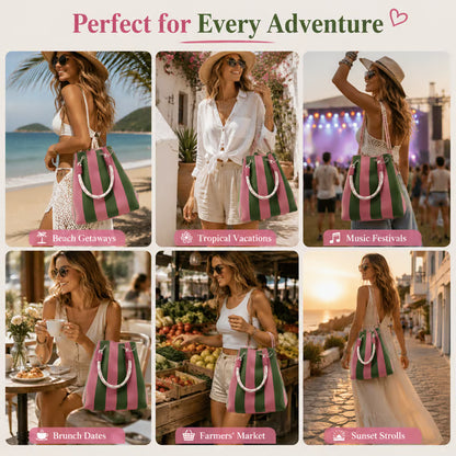 Frolunora® Crochet Bucket Bag for Women – Handmade Woven Summer Beach Shoulder Bag