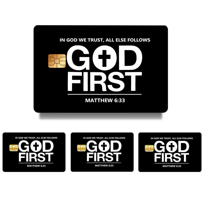 Frolunora® 💳✝️ Faith & Patriot Card Sticker Set – Inspirational Credit Card Stickers with Cross & Scripture Designs