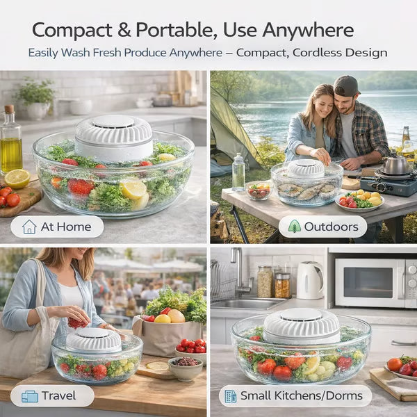 Frolunora® 🥬 Fruit & Vegetable Washer – Removes Pesticides & Bacteria, No Chemicals Needed