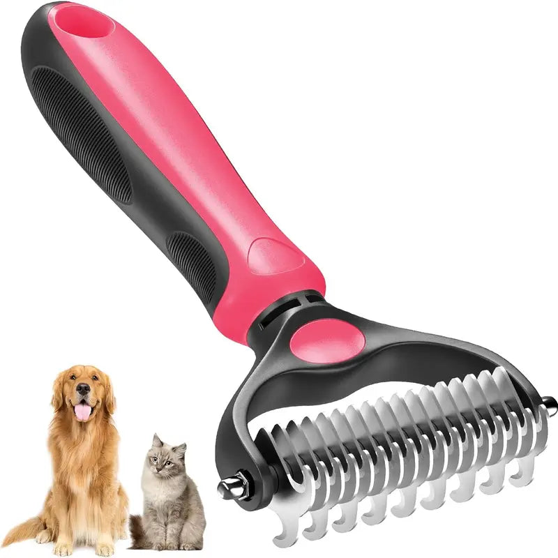 Frolunora® 🐾Double-Sided Pet Grooming Brush – Hurtless Shedding & Dematting Undercoat Rake for Dogs and Cats upsell