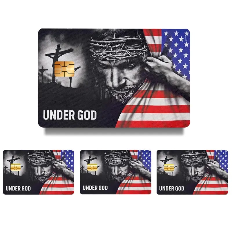 Frolunora® 💳✝️ Faith & Patriot Card Sticker Set – Inspirational Credit Card Stickers with Cross & Scripture Designs