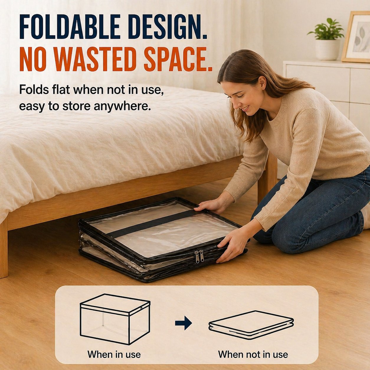 Frolunora® 📦Large Heavy-Duty Thick Plastic Clear Storage