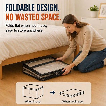 Frolunora® 📦Large Heavy-Duty Thick Plastic Clear Storage